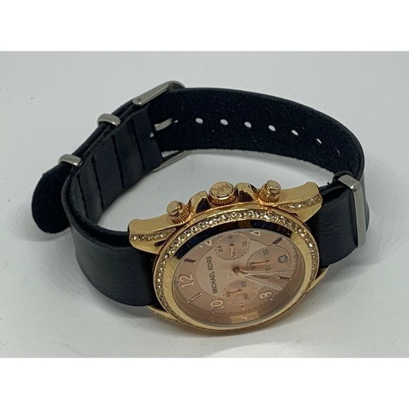 Michael Kors MK5263 Women\'s Leather Analog Rose Di main image 4